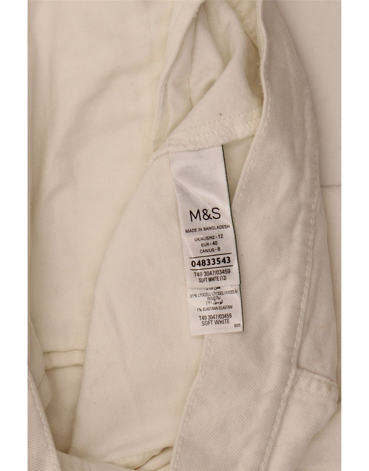 Marks & Spencer Damen Crop Denim Jacke UK 12 Mittelweiße Baumwolle