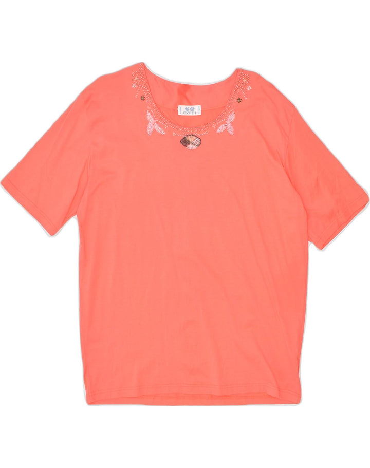 VINTAGE Womens T-Shirt Top UK 18 XL Pink Cotton | Vintage Vintage | Thrift | Second-Hand Vintage | Used Clothing | Messina Hembry 