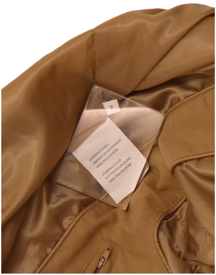 Vintage Mens Bomber Jacket UK 38 Medium Beige Polyester