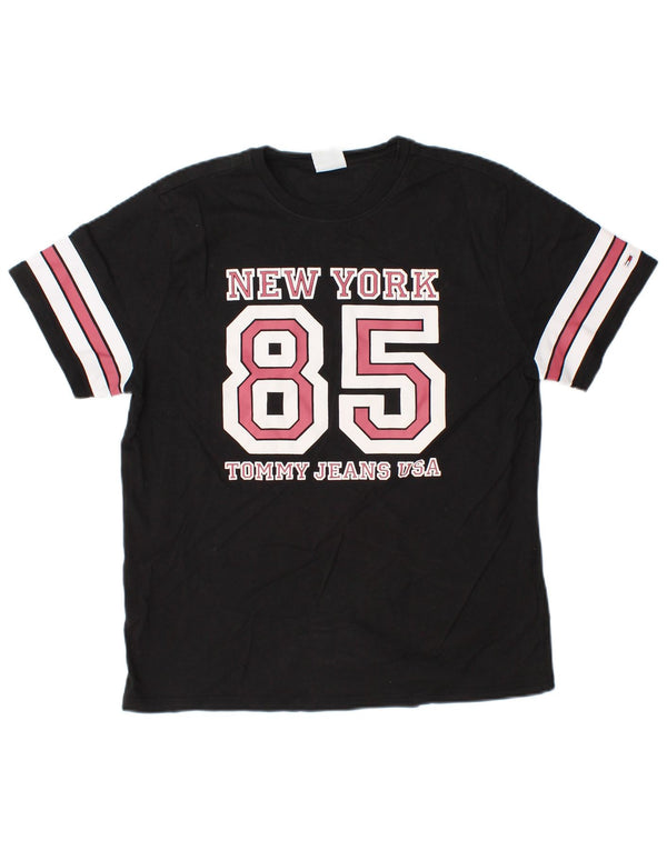Tommy Hilfiger Mens Graphic T-Shirt Top Small Black Cotton