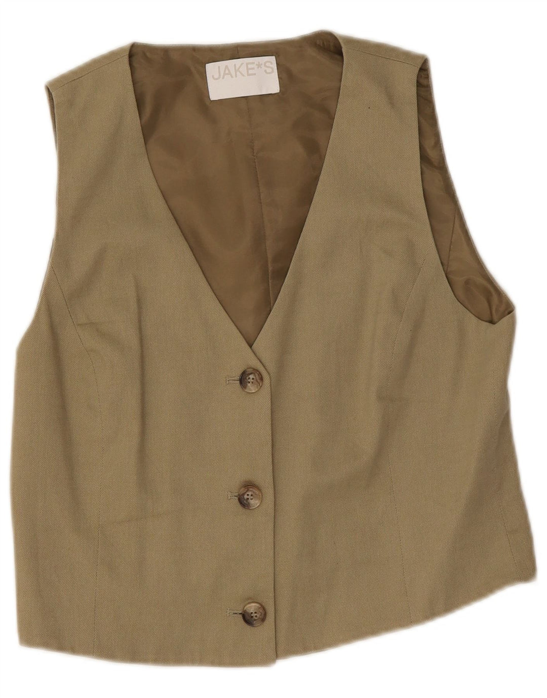 Jake's Womens Waistcoat UK 12 Medium Khaki