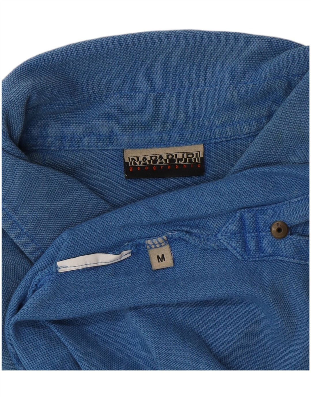 NAPAPIJRI Mens Geographic Graphic Polo Shirt Medium Blue