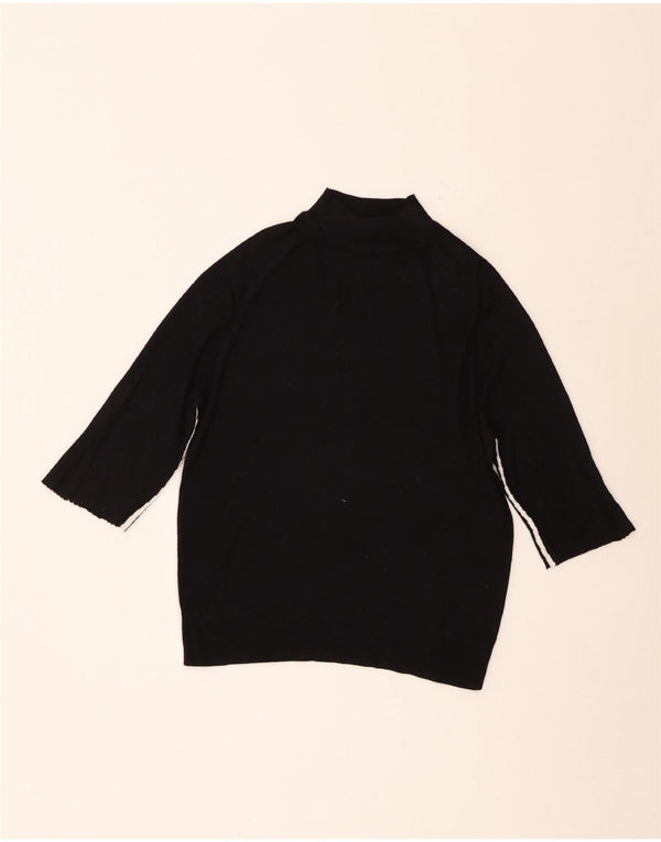 Zara Damen-Pullover mit 3/4-Ärmeln und Rollkragen, Gr. 14, Mittelschwarz