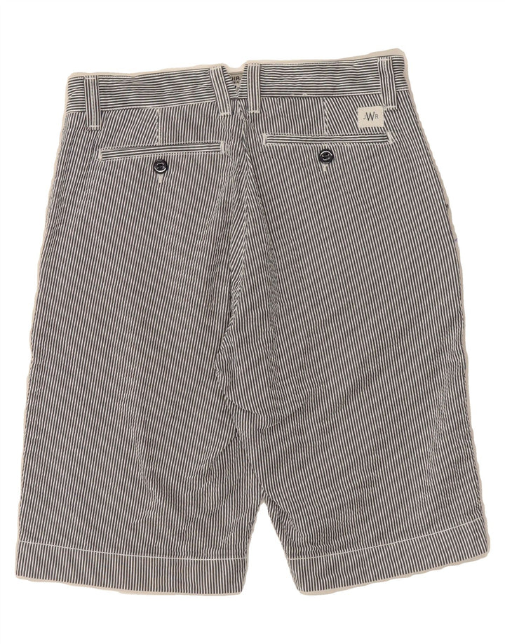WOOLRICH Mens Chino Shorts W28 Small Blue Striped Cotton Vintage Woolrich and Second-Hand Woolrich from Messina Hembry 