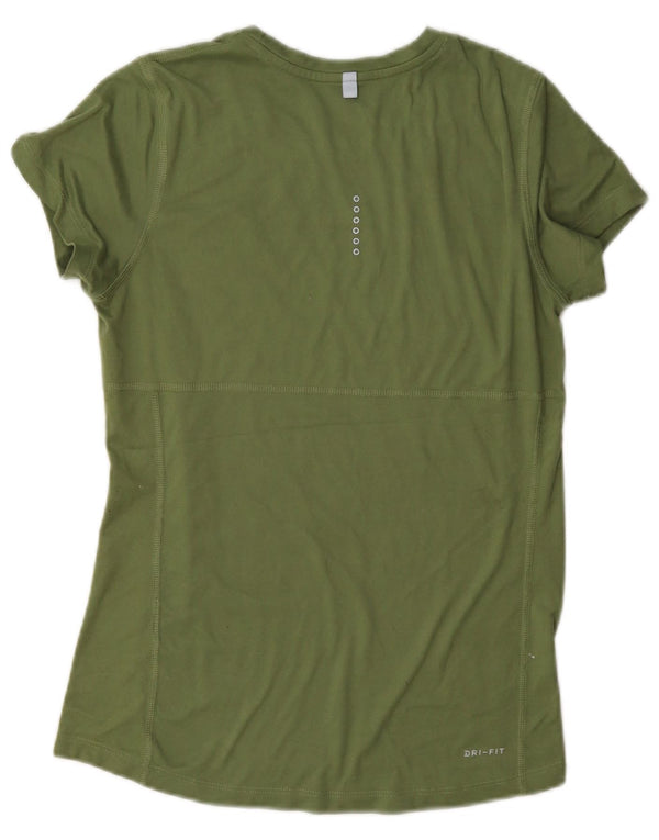 Nike Damen Dri Fit T-Shirt Top UK 10 Small Grün