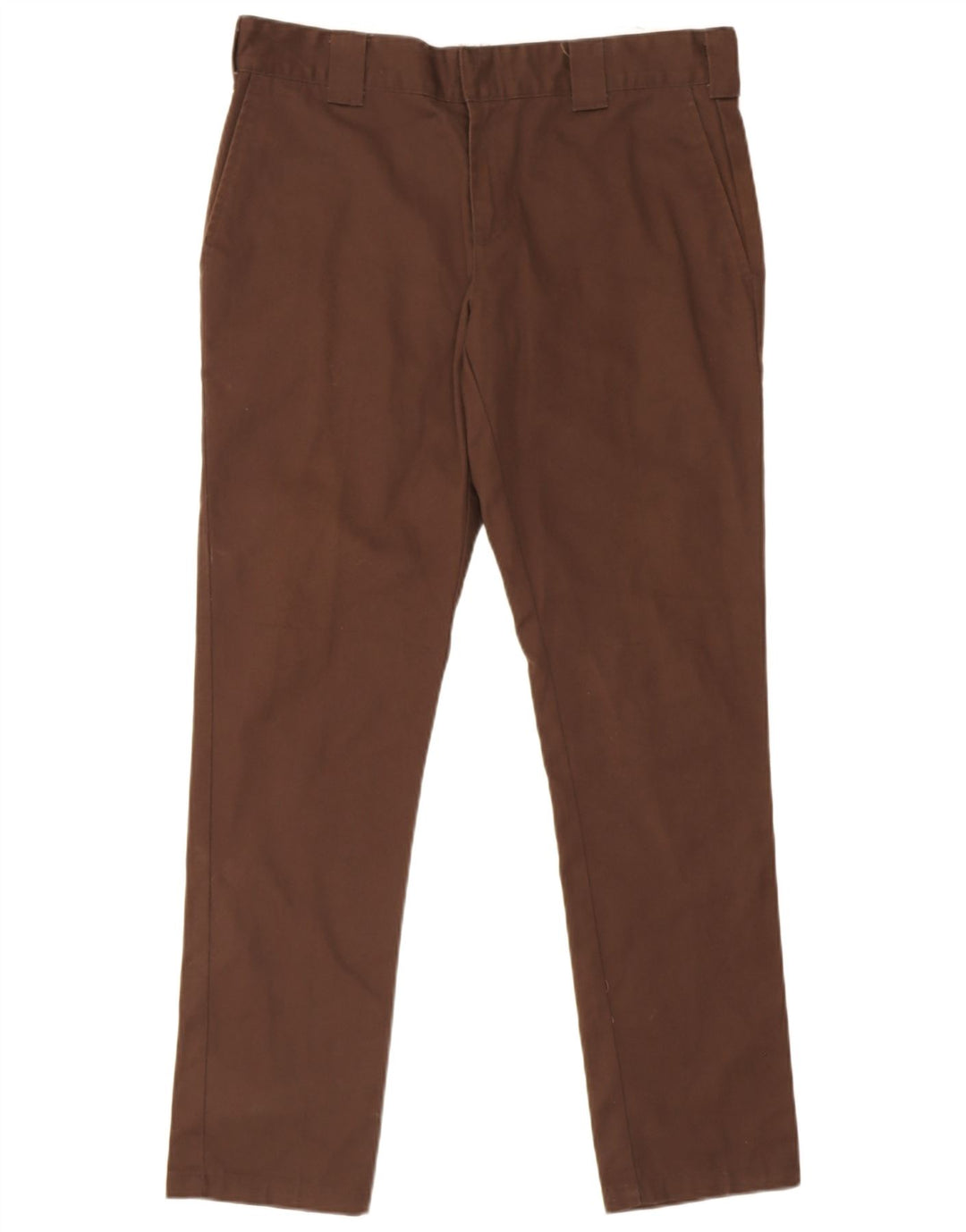 Dickies Mens Slim Chino Trousers W33 L32 Brown Polyester