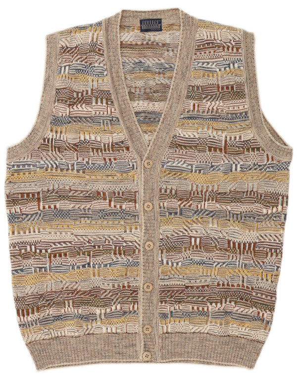 Męski sweter rozpinany College By Marcazzani IT 52, duży, beżowy, geometryczny