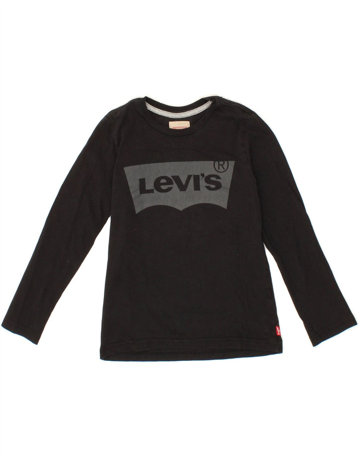 LEVI'S Boys Graphic Top Long Sleeve 9-10 Years Black Vintage Levi's and Second-Hand Levi's from Messina Hembry 
