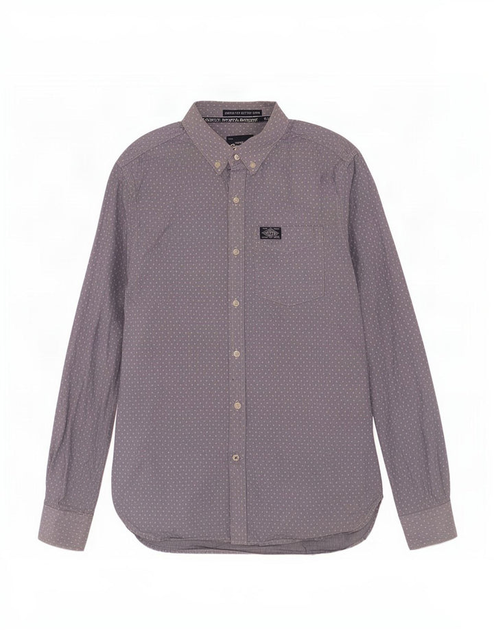 Superdry Chemise Homme Bleu Moyen Géométrique Coton