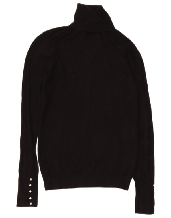 Zara Womens Roll Neck Jumper Sweater UK 8 Small Black Viscose