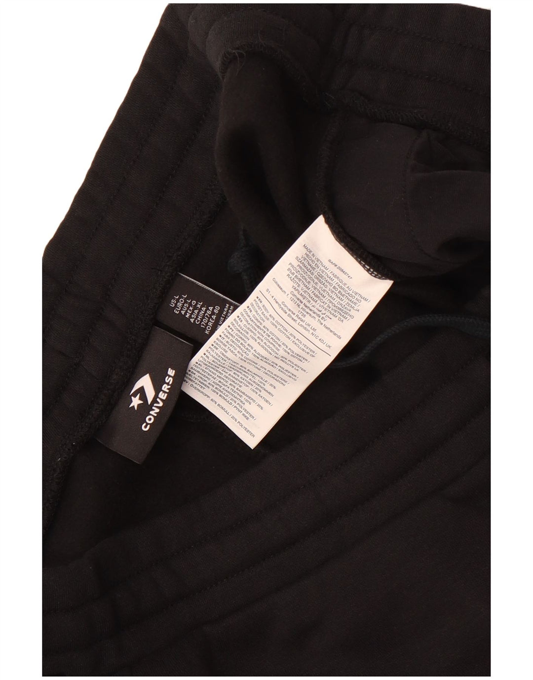 Converse Mens Tracksuit Trousers Joggers Large  Black Cotton
