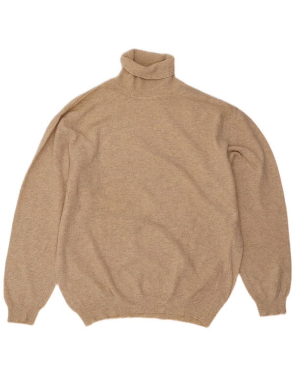 Donny & Max Mens Roll Neck Jumper Sweater Large Beige