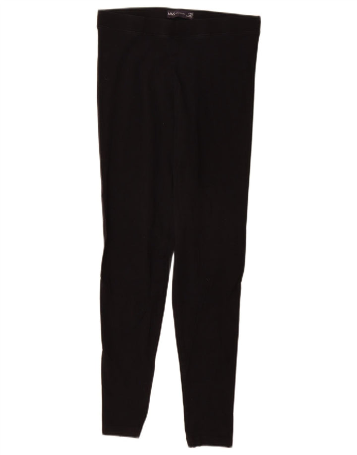 Marks & Spencer Womens Leggings UK 8 Small Black Cotton