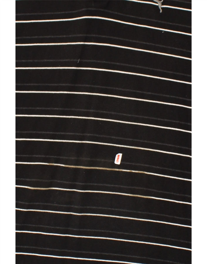 PUMA Mens Polo Shirt Large Black Striped Cotton Vintage Puma and Second-Hand Puma from Messina Hembry 