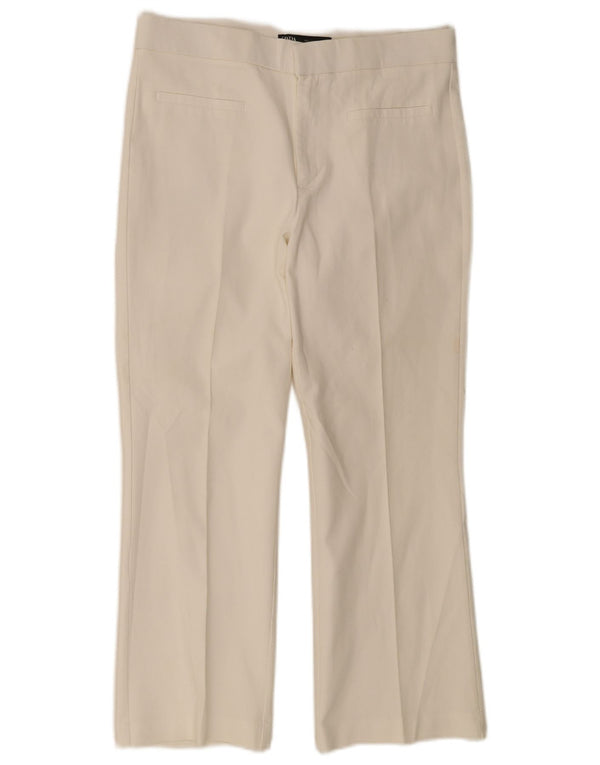 Zara Femme Pantalon Court Droit Large W30 L25 Blanc
