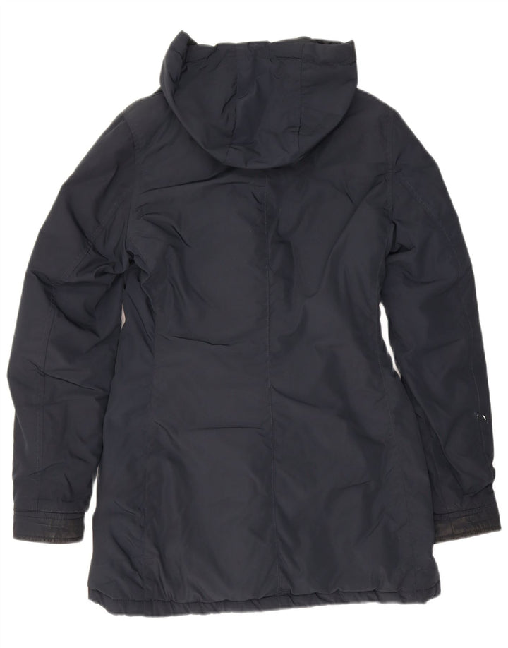 Refrigue Womens Hooded Parka Jacket UK 6 XS Navy Blue Polyester