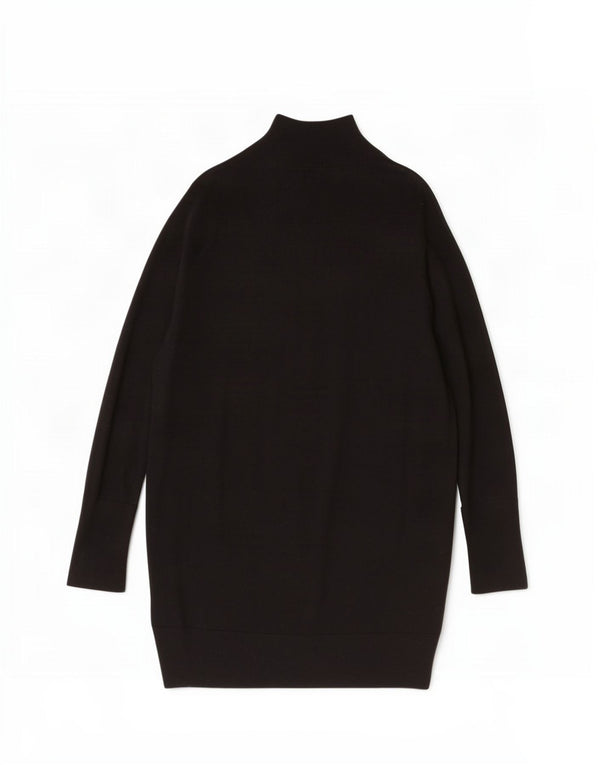 Cos Dame Langærmet Jumper Kjole UK 14 Medium Sort Uld