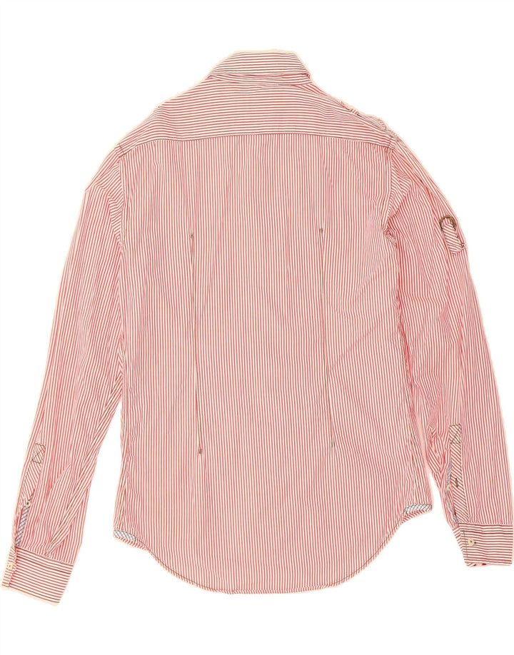 ZARA Mens Military Shirt Medium Red Pinstripe Cotton Vintage Zara and Second-Hand Zara from Messina Hembry 