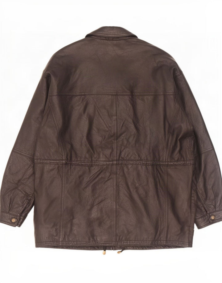Paco Calvari Chaqueta De Cuero Para Hombre IT 54 2XL Negro