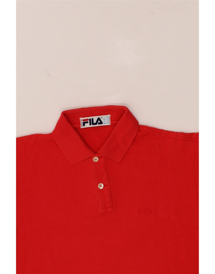 FILA Boys Polo Shirt 10-11 Years Medium Red Cotton Vintage Fila and Second-Hand Fila from Messina Hembry 