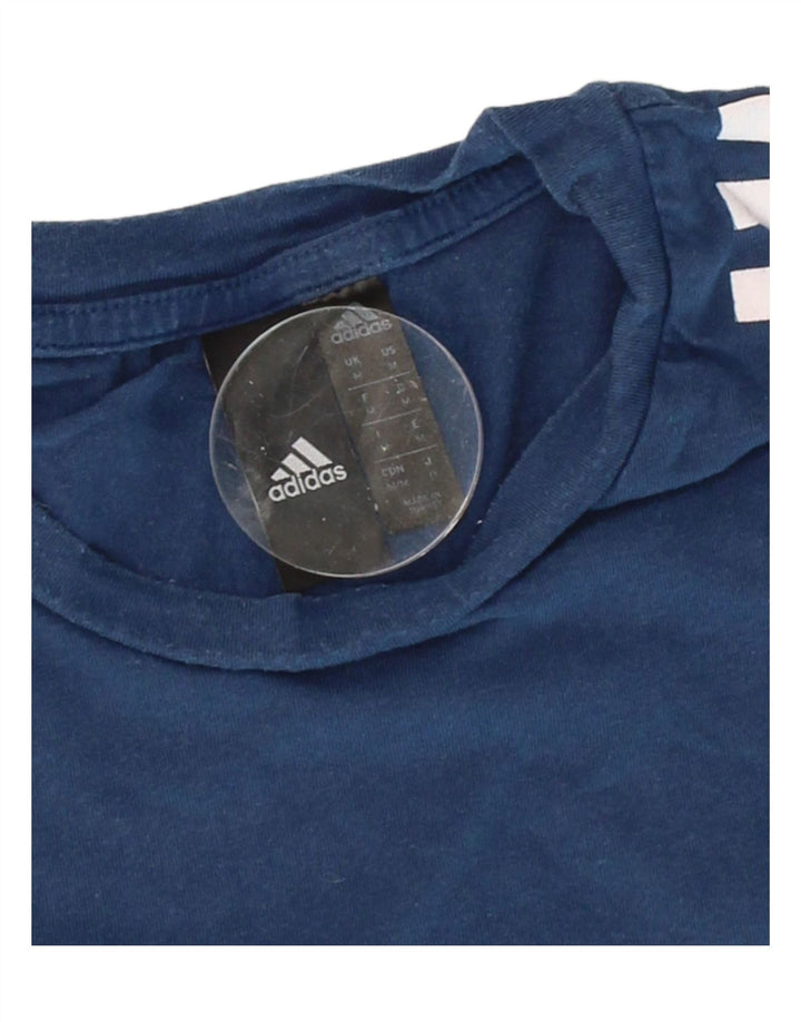ADIDAS Mens T-Shirt Top Medium Navy Blue Cotton Vintage Adidas and Second-Hand Adidas from Messina Hembry 