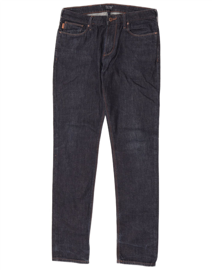 Armani Mens Slim Jeans W31 L33 Navy Blue Cotton