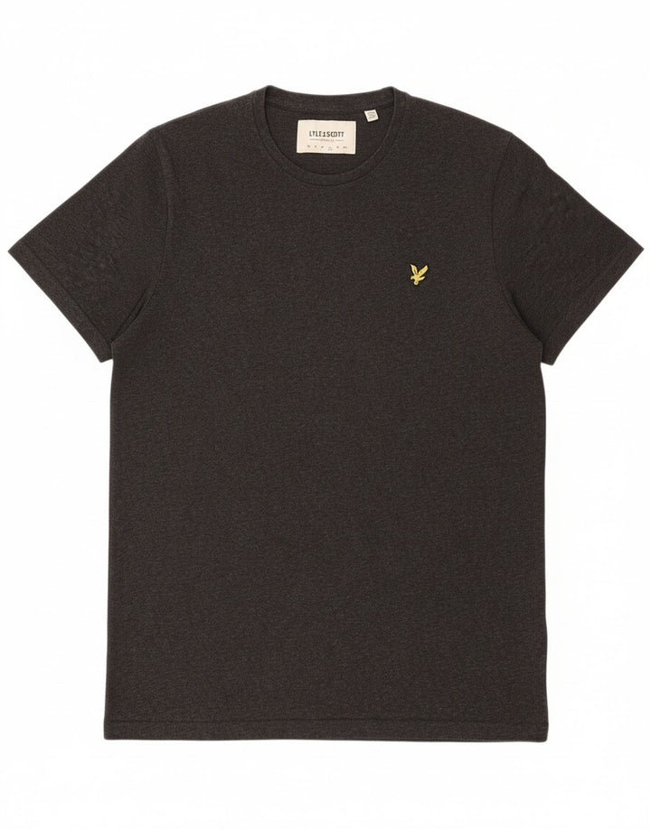 LYLE & SCOTT Mens T-Shirt Top Large Grey Cotton