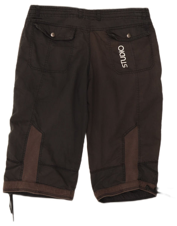 Nike Womens Graphic Chino Shorts UK 12 Medium W30 Black Colourblock Cotton