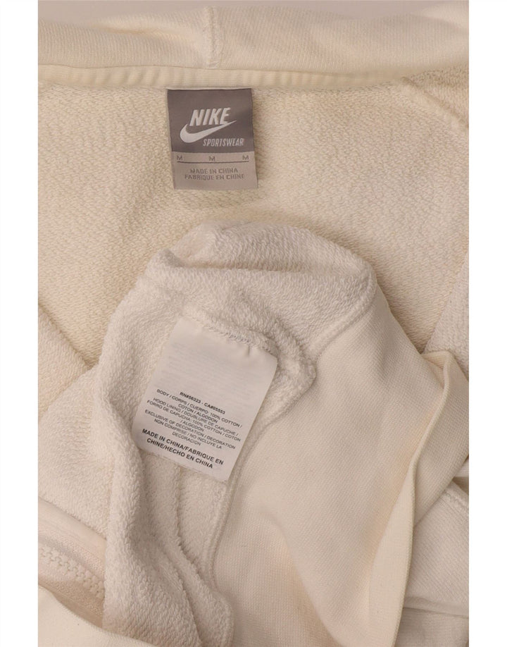NIKE Womens Zip Hoodie Sweater UK 14 Medium White Cotton Vintage Nike and Second-Hand Nike from Messina Hembry 