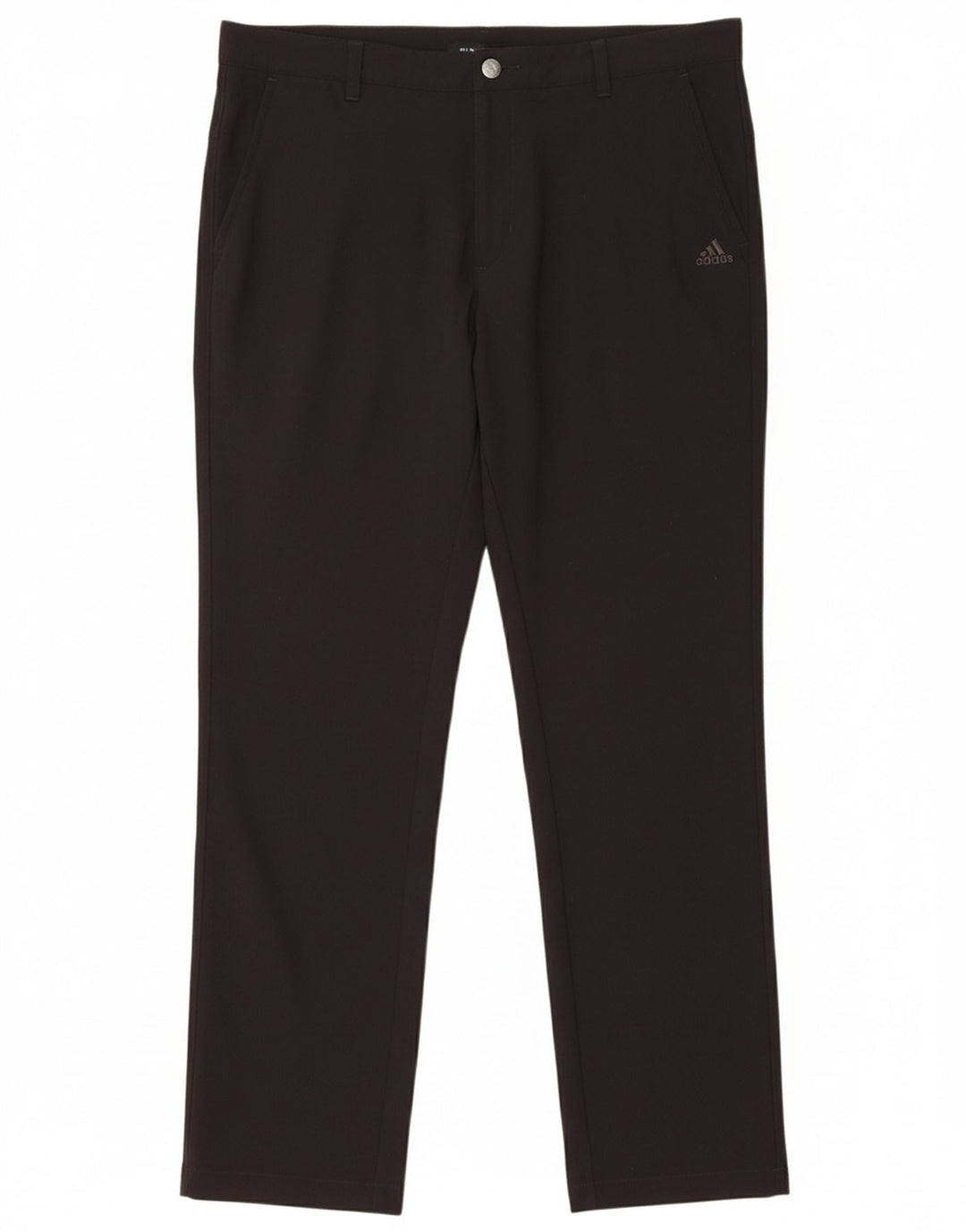 ADIDAS Mens Slim Chino Trousers W38 L32 Black Polyester
