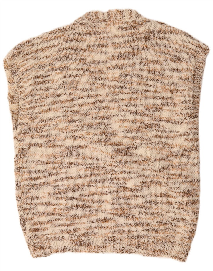 Vintage Mens Vest Tank Top Large Beige Flecked
