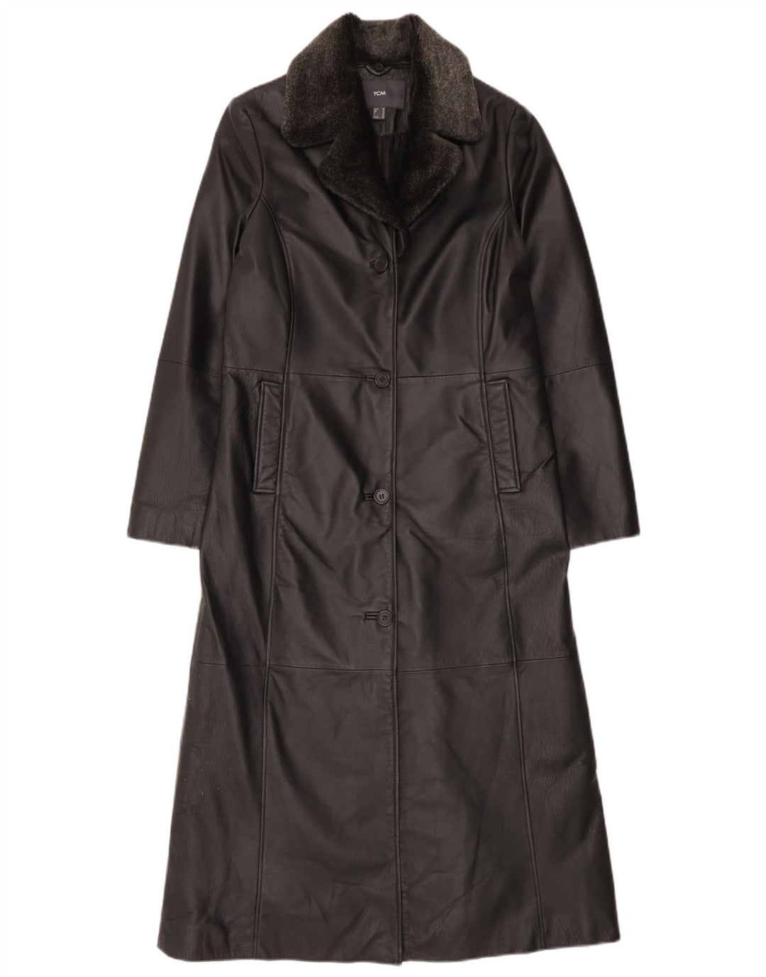 Cappotto in pelle da donna TCM UK 12 Pelle nera media