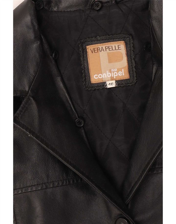 Conbipel Womens Leather Jacket IT 48 XL Black Leather