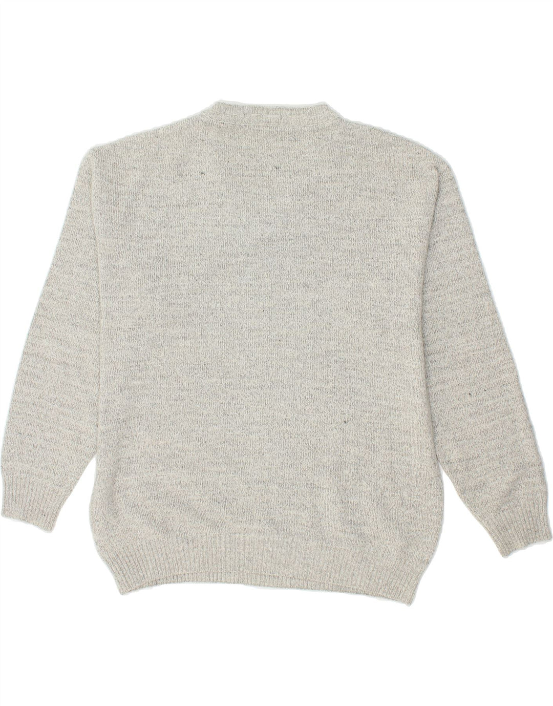 VINTAGE Mens V-Neck Jumper Sweater Large Grey Argyle/Diamond Polyacrylic Vintage Vintage and Second-Hand Vintage from Messina Hembry 