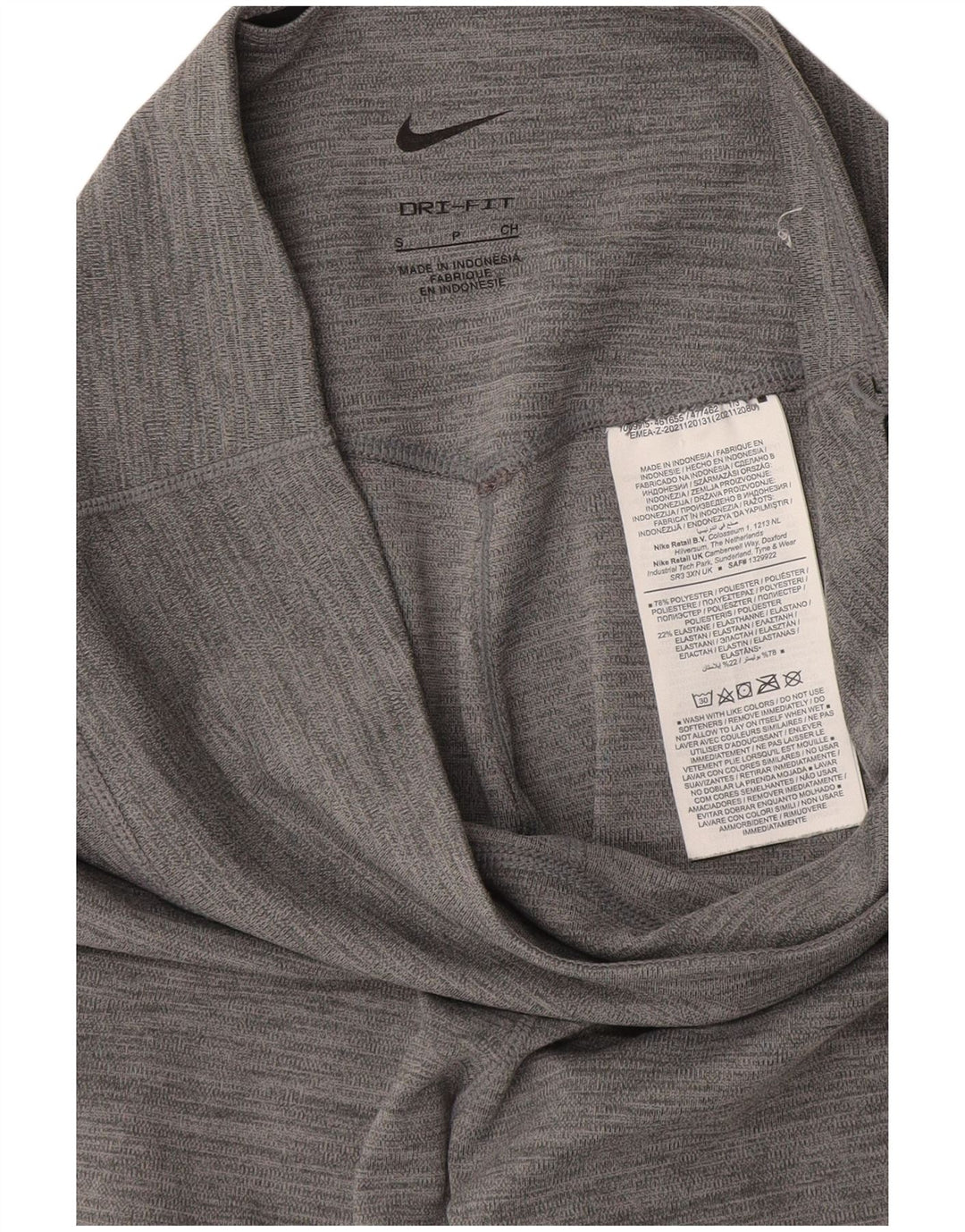 Leggings Nike Dri Fit da donna UK 8 Small Poliestere chiazzato grigio