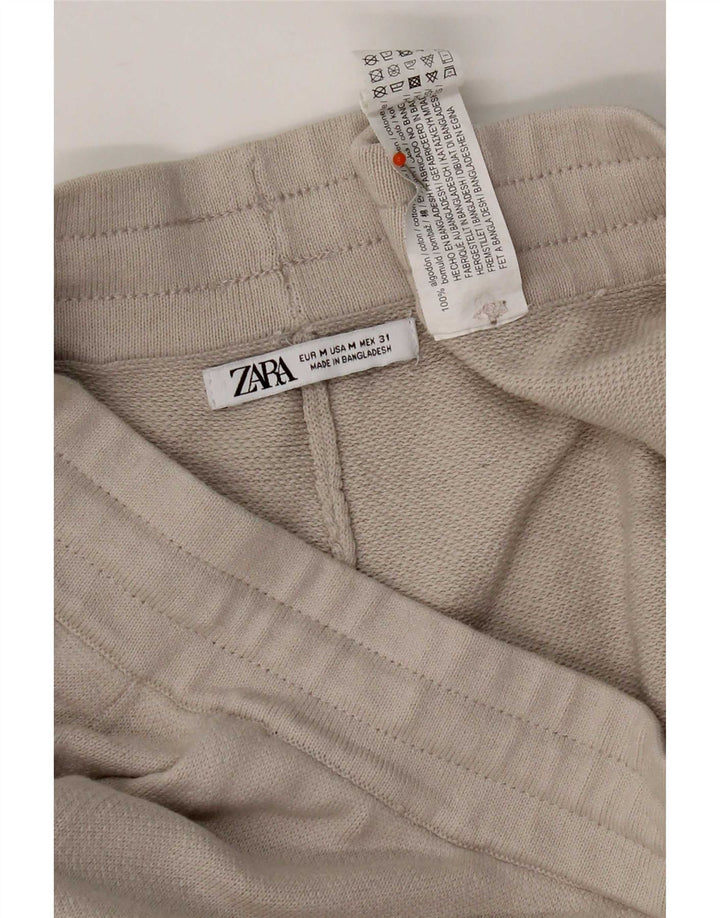Zara Mens Sport Shorts Medium Beige Cotton