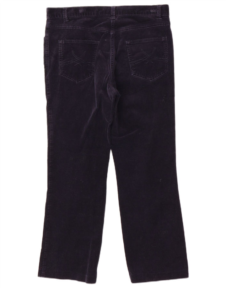 Marks & Spencer Womens Bootcut Cropped Trousers UK 12 Medium W32 L25 Navy B