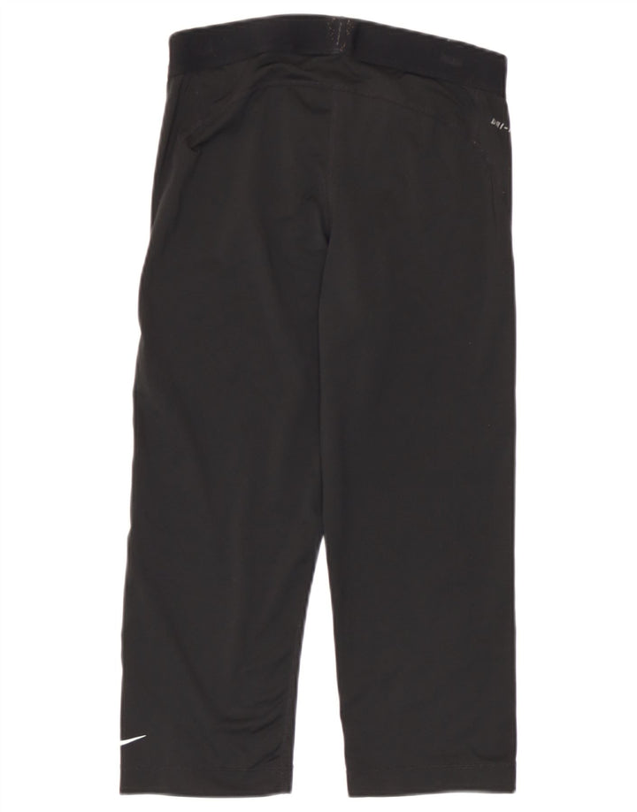 Nike Womens Dri Fit Graphic Capri Leggings UK 12 Medium Black Polyester
