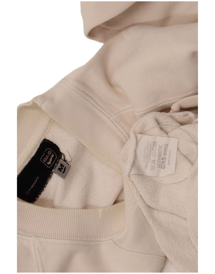 Gas Mens Graphic Sweatshirt Jumper Medium Off White Cotton