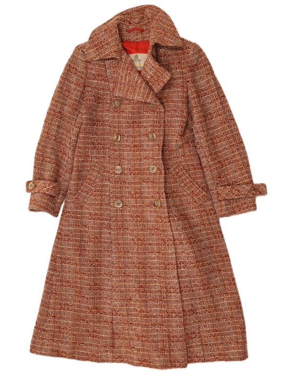 Aquascutum Womens Double Breasted Wool UK 12 Medium Brown Duned Wool
