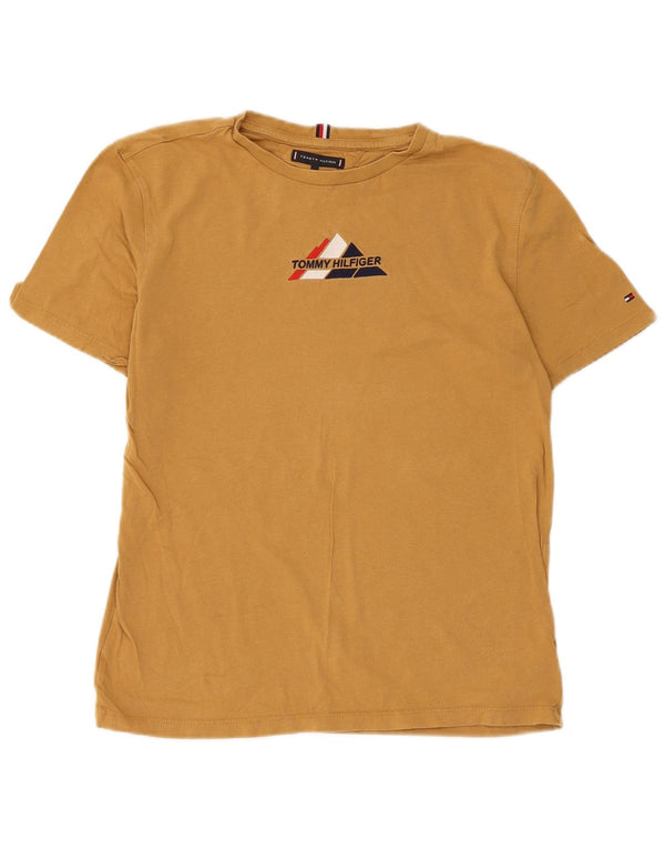 T-shirt grafica per ragazzi Tommy Hilfiger Top 15-16 anni in cotone giallo