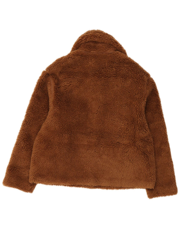 Calvin Klein Jeans Damen Teddybär Fleecejacke UK 10 Small Braun