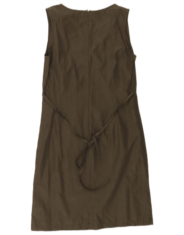 Jones Womens Sleeveless Sheath Dress EU 36 Small Khaki Polyester