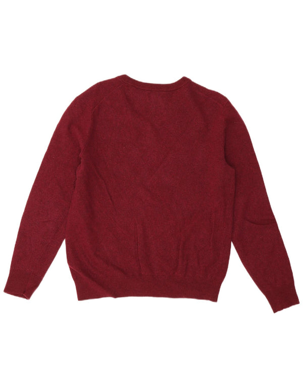 Maglione da donna con scollo a V Gant UK 14 Lana d'agnello bordeaux grande