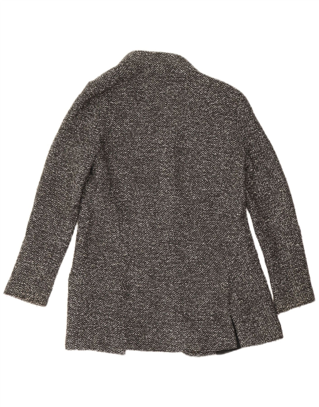 Zara Womens Longline Open Blazer Jacket UK 10 Small Grey Flecked