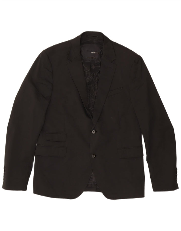 Zara férfi 2 gombos blézerkabát IT 54 2XL fekete poliészter