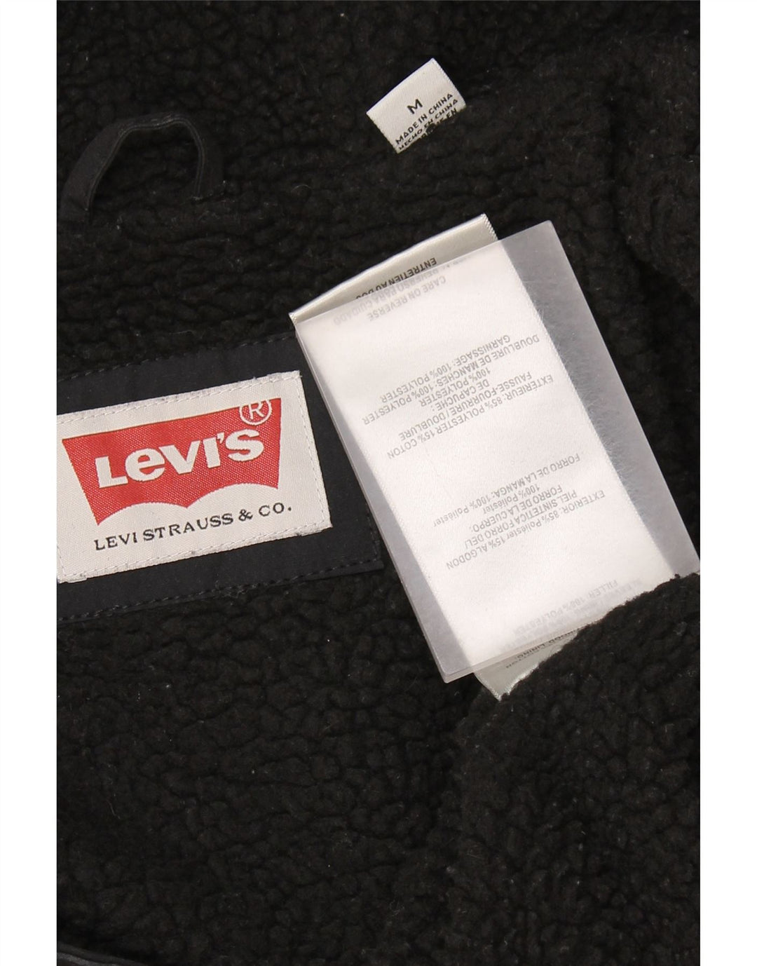 Levi's Herren-Windbreakerjacke mit Kapuze, UK 38, Mittelschwarz, Polyester