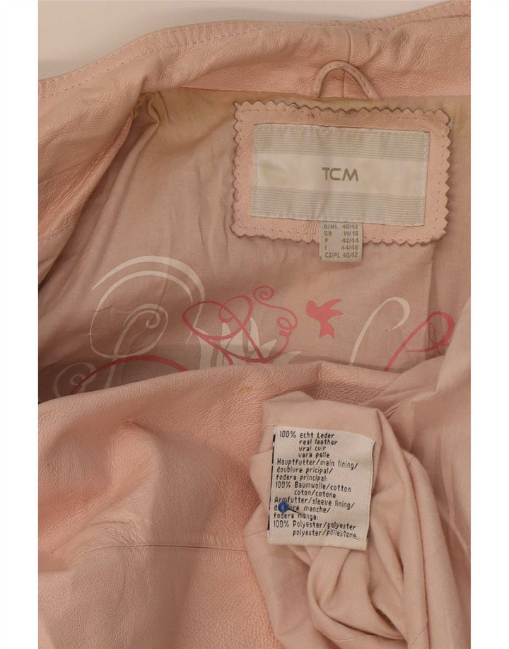 Jaqueta de couro feminina TCM Reino Unido 14/16 grande rosa