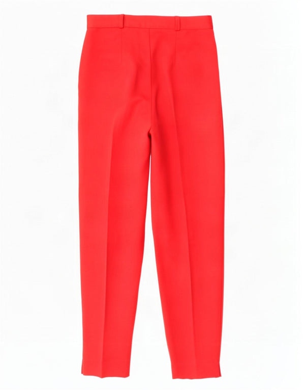 Vintage Womens High Waist Tapered Casual Trousers W28 L28 Red Polyester