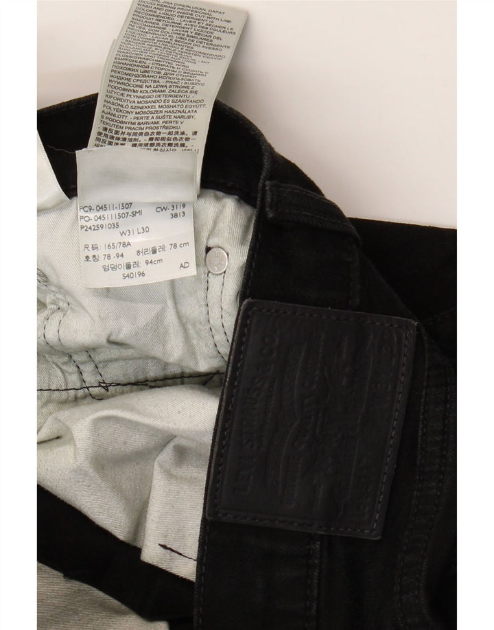 LEVI'S Mens 511 Slim Jeans W31 L30 Black Cotton